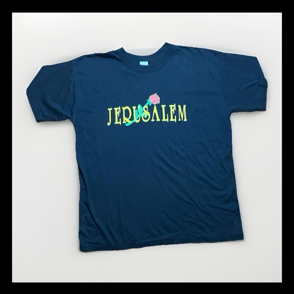 Vintage Jerusalem Rose Graphic Tee XXL – Made in Jerusalem - Picture 2 of 7